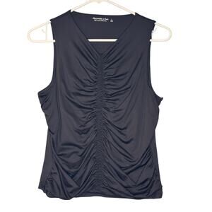 Abercrombie & Fitch Rushed Front Silky V-neck Soft AF Tank Top L